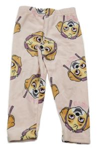 Svetloružové plyšové legíny s Paw PAtrol Nickelodeon