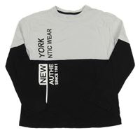 Bílo-černé triko s nápisem Terranova