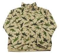 Béžová fleecová prepínaci mikina s dinosaurami H&M