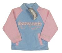 Nové - modro-ružová fleecová mikina s nápisom