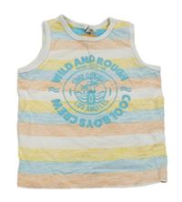 Barevné pruhované tílko s potiskem Dopodopo