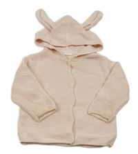 Světlerůžový propínací svetr s oušky Next