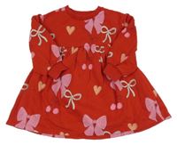 Červené teplákové šaty s mašľami M&S