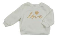 Biela mikina s nápisem Love Shein
