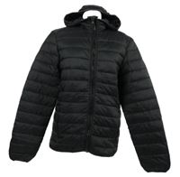 Pánská černá šusťáková prošívaná zateplená bunda s kapucí George 