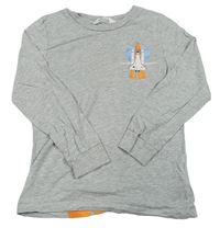 Sivé tričko s raketou zn. H&M