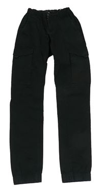 Černé plátěné cuff cargo kalhoty Jack & Jones