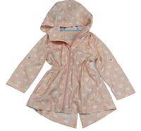 Lososová šusťáková lehká parka se srdíčky a kapucí Yd.