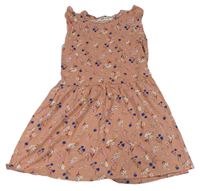 Ružovo-kvetované bavlnené šaty H&M