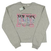 Nové - Sivá crop mikina s nápisom Primark