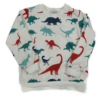 Biela mikina s dinosaurami zn. Shein