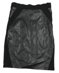 Čierna koženkovo/tepláková sukňa River Island