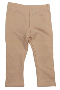 Pudrové teplákové zateplené legíny