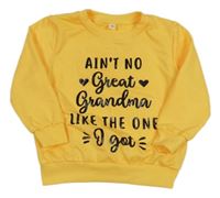 Žltá mikina s nápisom