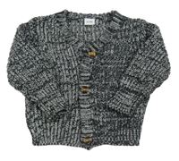 Čierno-sivý melírovaný prepínaci sveter