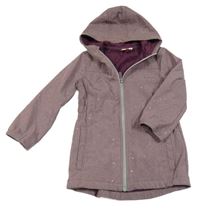 Staroružová melírovaná softshellová parka s kapucňou Topolino