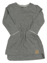 Sivé melírované teplákové šaty