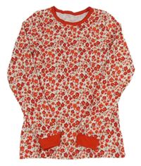 Bílo-červené květované pyžamové triko Dunnes