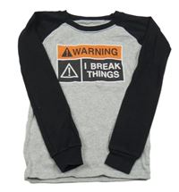 Sivo-čierne tričko s nápismi