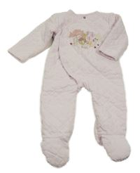 Světlerůžový prošívaný podšitý overal s králíkem Tu