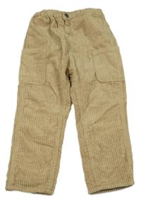 Béžové podšité manšestráky H&M