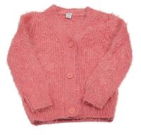 Ružový chlpatý prepínaci sveter dopodopo