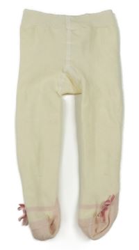 Smetanové punčocháče s mašlemi 