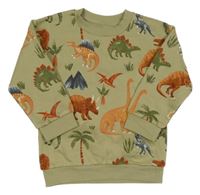 Khaki mikina s dinosaurami Nutmeg