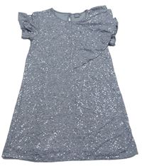 Sivé melírované šaty s flitrami Next