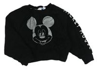 Čierna crop mikina s Mickeym Disney
