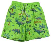 Zelené plážové kraťasy s dinosaurami George