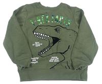 Khaki mikina s dinosaurom H&M