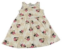 Béžové bavlnené šaty s Minnie Disney + H&M