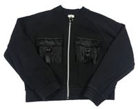 Čierna prepínaci crop mikina s vreckami zn. River Island