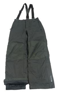 Šedé funkční šusťákové oteplovačky s odepínacími kšandami Mountain Warehouse