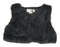 Tmavosivá kožušinová vesta Primark
