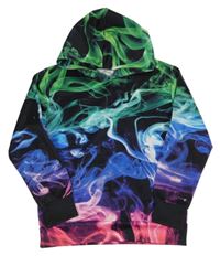 Čierno-farebná vzorovaná mikina s kapucňou Funnycokid