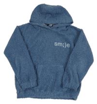 Modrá buklé mikina s nápisem a kapucí George 