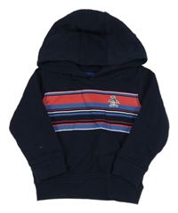 Tmavomodrá mikina s prúžkami a kpaucí Mundignwear