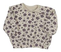 Pudrová oversize mikina s kvietkami Primark