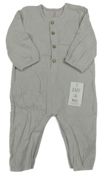 Nové - Šedý plátěný overal George