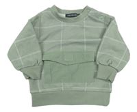 Kaki-biela kockovaná mikina Primark