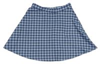 Světlemodro-modrá kockovaná kolová sukňa H&M