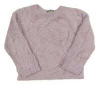 Svetlofialový chlpatý sveter Benetton