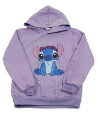 Levandulová mikina so Stitchem a kapucňou