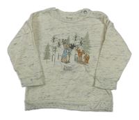 Smetanovo-šedá melírovaná mikina Peter Rabbit