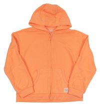 Neonově oranžová propínací mikina s kapucí Nutmeg