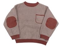 Vínový melírovaný sveter s vreckom Zara