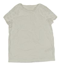 Bílé tričko s madeirovými rukávy F&F