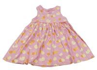 Světlerůžové bavlněné šaty s ovocem Primark